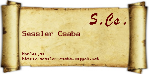 Sessler Csaba névjegykártya
