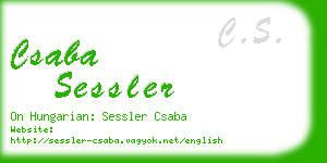 csaba sessler business card